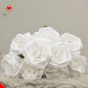 بوته رز نه گل تکرنگ سفید وارداتی؛ انتخابی خاص برای دیزاین و گلآرایی