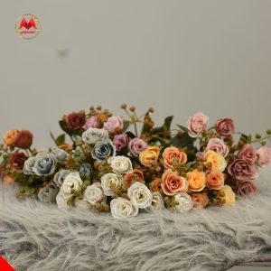 بوته گل رز مصنوعی وارداتی | فروش عمده ۶ رنگ | ۵ بازو و ۱۰ گل|کد1390